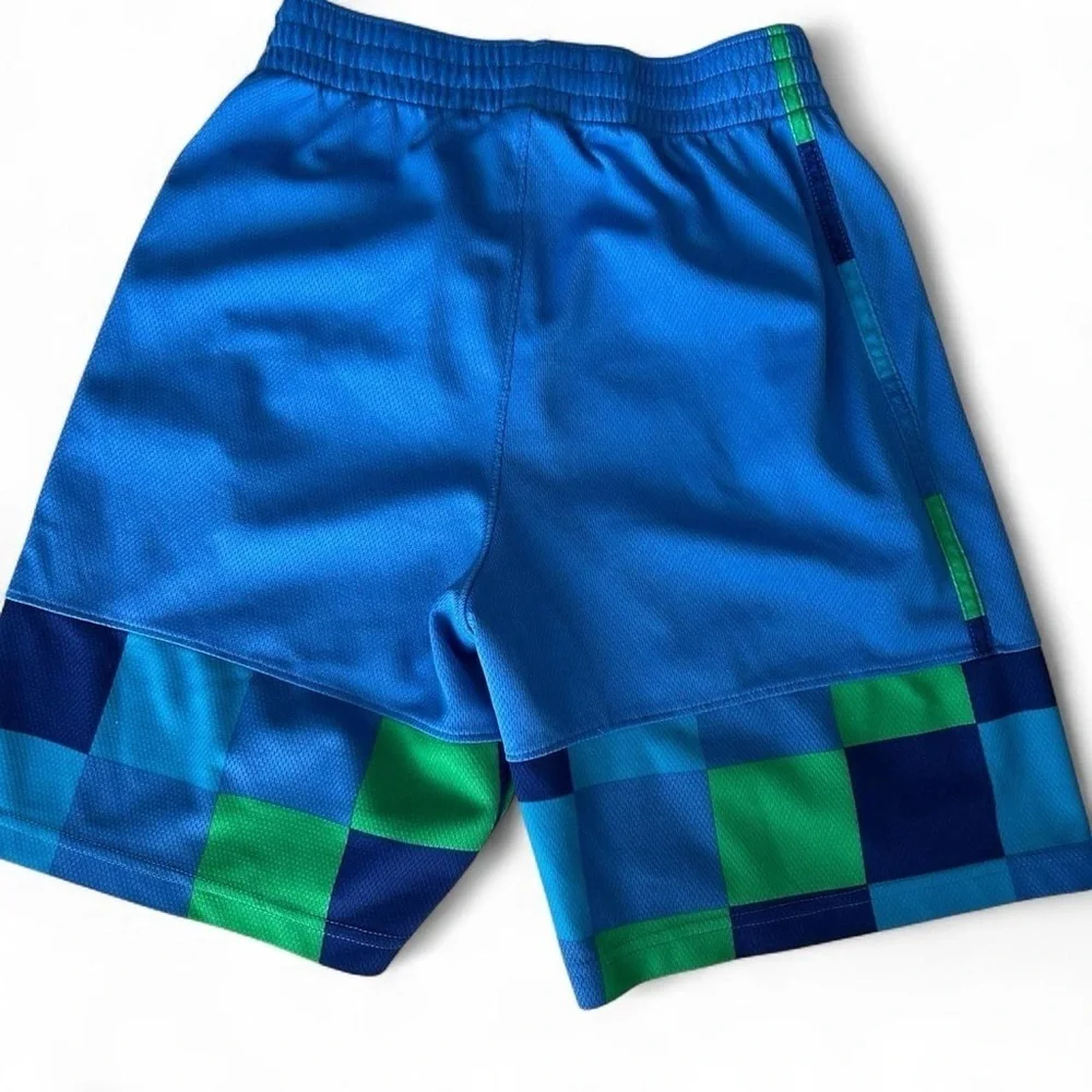 Nike Boys’ Athletic Shorts | Size L | Blue Color Block Plaid Vibe